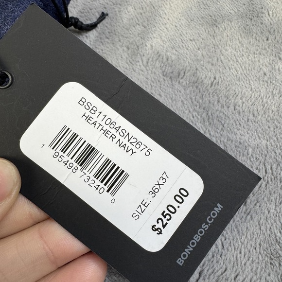 Bonobos Pants Mens 36x37 Heather Navy Slim Fit Italian Wool Dress Trousers‎ - Picture 4 of 16